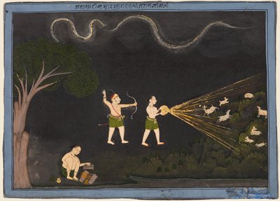 Maharana Jagat Singh II van Mewar (r. 1734-51) verkleed als een Bhil, jacht op herten 