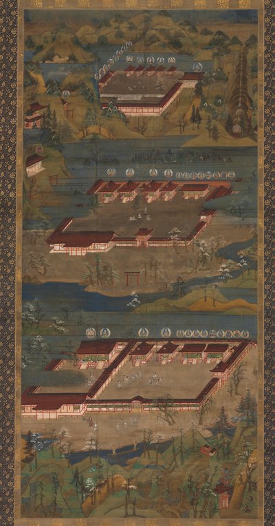 Mandala van de drie heiligdommen in Kumano door Unknown artist