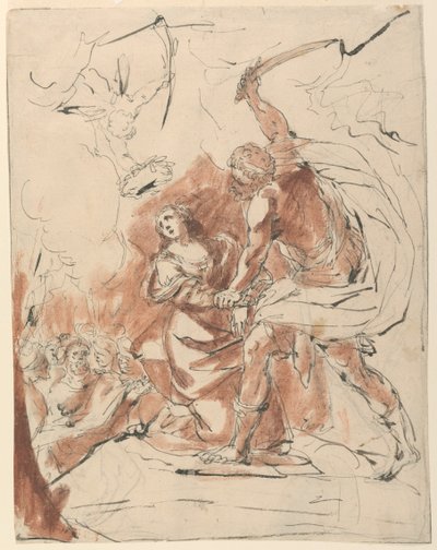 Martelaarschap van een vrouwelijke heilige door Unknown artist