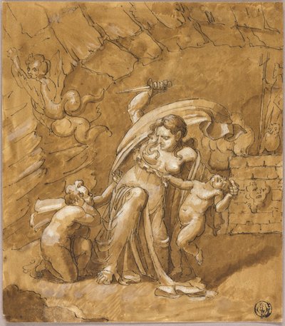 Medea vermoordt haar kinderen door Unknown artist