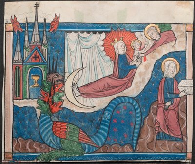 Miniatuur uit een Manuscript van de Apocalyps: De Vrouw Bekleed met de Zon door Unknown artist