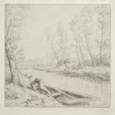 Ochtend aan de Rivier (Le Matin sur la rivière) door Unknown artist