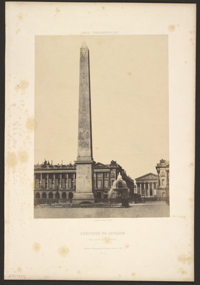 Obelisk van Louqsor, op de Place de la Concorde door Unknown artist