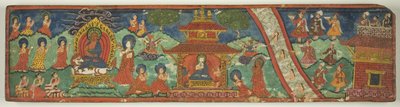 Een van een paar Magische Charms (Dharani) Manuscript Covers door Unknown artist