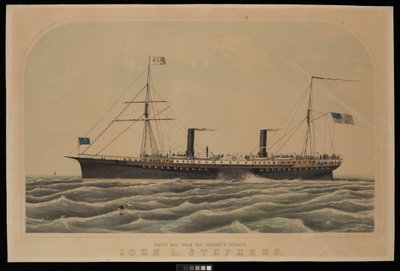 Stoomschip John L Stephens van de Pacific Mail Steam Ship Company door Unknown artist