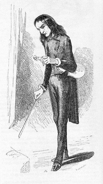 Paganini Nicolo (1782 - 1840), gravure, Italiaanse componist en violist. door Unknown artist