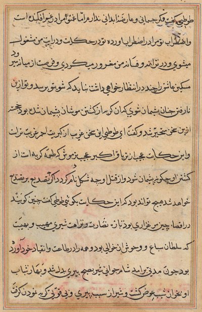 Pagina uit Verhalen van een Papegaai (Tuti-nama): tekstpagina door Unknown artist