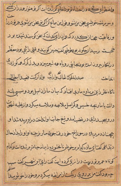 Pagina uit Verhalen van een Papegaai (Tuti-nama): tekstpagina door Unknown artist