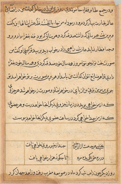 Pagina uit Verhalen van een Papegaai (Tuti-nama): tekstpagina door Unknown artist