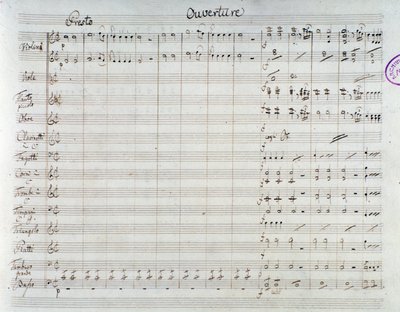 Pagina van de bladmuziek voor Die Entführung aus dem Serail, opera door Mozart, Lichtenthal versie (1838) door Unknown artist