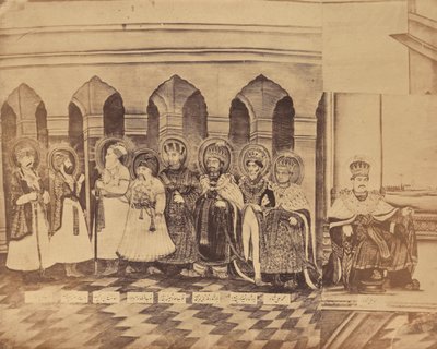 [Schilderij met de Nawabs van Awadh, India]. door Unknown artist