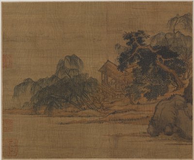 Paviljoen op een beboste landtong door Unknown artist