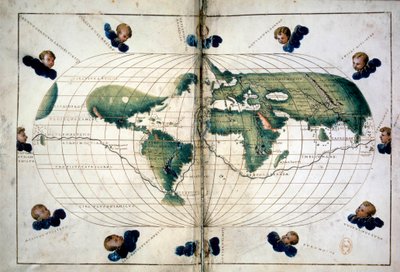 Planisfeer (of wereldkaart) door Unknown artist