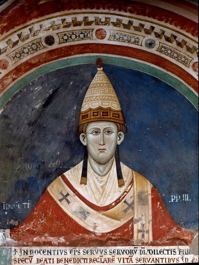 Paus Innocentius III (detail) door Unknown artist