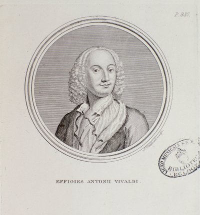 Portret van Antonio Vivaldi (gravure) door Unknown artist