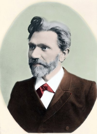 Portret van August Bebel (1840-1913), Duitse politicus. door Unknown artist