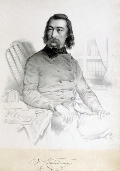 Portret van Barthelemy Prosper Enfantin, ook wel Père Enfantin (1796-1864), saint-simonist door Unknown artist