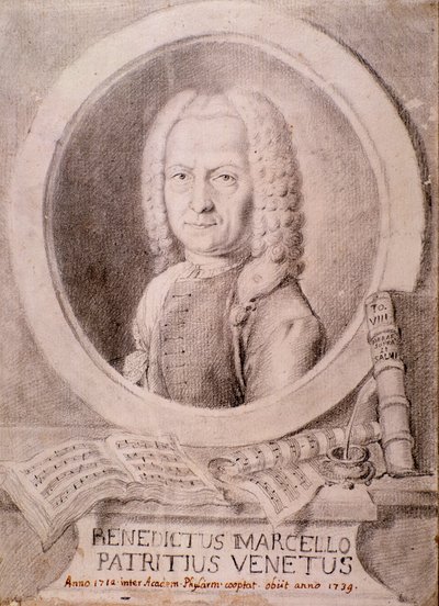 Portret van Benedetto Marcello (tekening) door Unknown artist