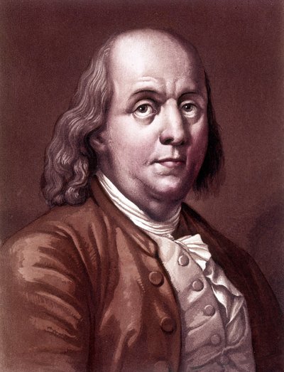 Portret van Benjamin Franklin (1706-1790), Amerikaanse filosoof, natuurkundige en ambassadeur. door Unknown artist