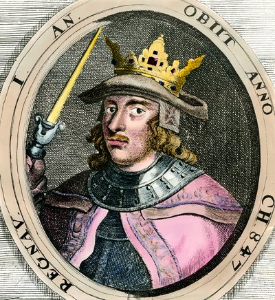 Portret van Erik I Eigod (1056-1103) Koning van Denemarken door Unknown artist