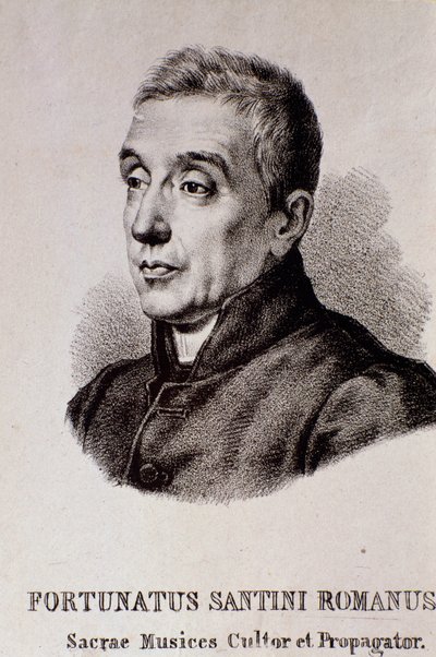 Portret van Fortunato Santini (gravure) door Unknown artist