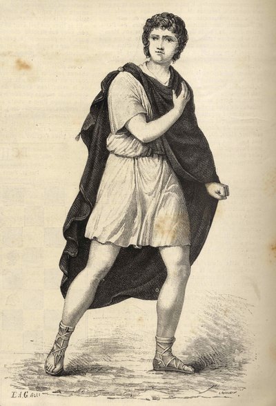 Portret van François-Joseph (François Joseph) Talma (1763-1826), Franse acteur. Gravure uit de 19e eeuw. door Unknown artist