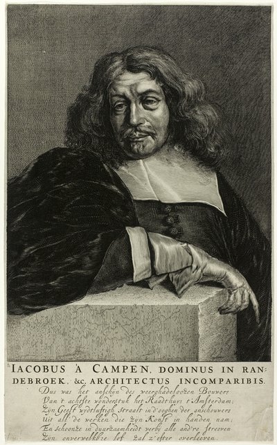 Portrait of Jacob van Campen door Unknown artist