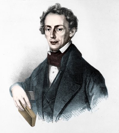 Portret van Johann Christian Doppler (1803-1853). Oostenrijkse natuurkundige. 19e-eeuwse gravure door Unknown artist