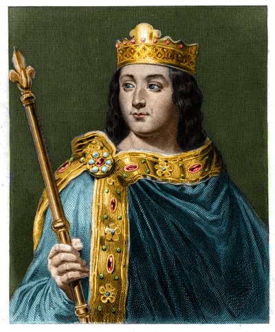 Portret van Lodewijk V de Luie (967 - 987), koning van Frankrijk - in 