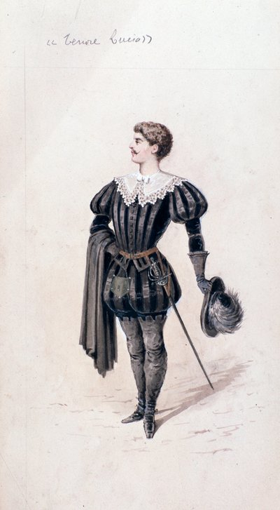 Portret van Lucio, tenor in Lucia di Lammermoor, opera van Gaetano Donizetti door Unknown artist