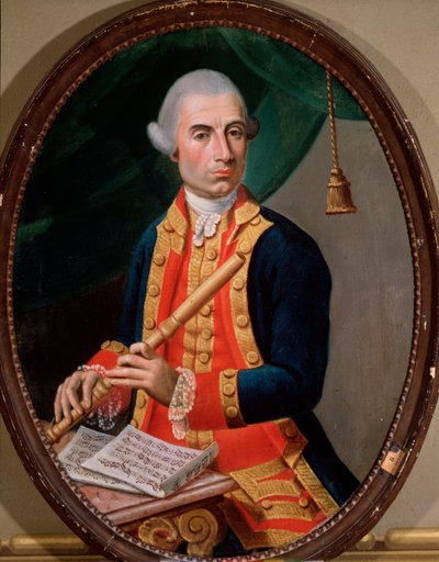 Portret van een fluitspeler door Unknown artist