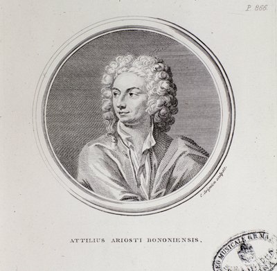 Portret van Italiaanse componist Attilius Ariosti door Unknown artist