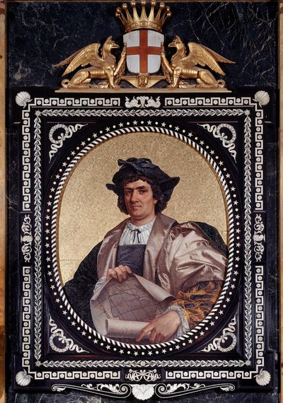 Portret van de Italiaanse navigator Christoffel Columbus (1451-1506) door Unknown artist