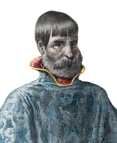 Portret van de Spaanse conquistador Juan Ponce de Leon (1460-1521), Ontdekkingsreiziger van Florida - Portret van Juan Ponce de Leon - Spaanse ontdekkingsreiziger door Unknown artist