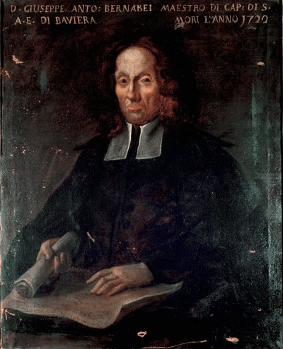 Portret van de componist Giuseppe Antonio Bernabei (1649-1732). Anoniem schilderij. 18e eeuw Bologna, Civico Museo Bibliografico Musicale door Unknown artist