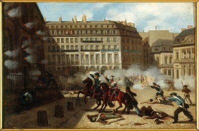 Inname van het waterkasteel, Place du Palais-Royal, 24 februari door Unknown artist