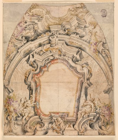 Ontwerp voor de Geschilderde Decoratie van een Koepel door Unknown artist