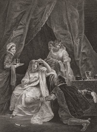 Koningin Elizabeth I en de Graaf van Sussex (print) door Unknown artist