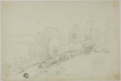 Rattery Kerk, Oostkant en het Nieuwe Pastoriehuis door Unknown artist