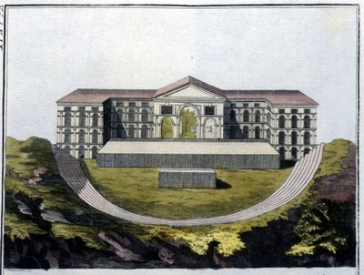 Reconstructie van het Griekse Theater van Bachus in Athene. - in 