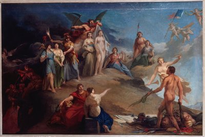 Revolutionaire allegorie, ca. 1790 (olieverf) door Unknown artist
