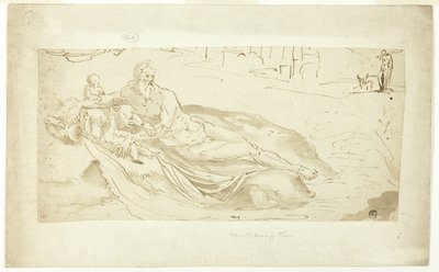 Rivier de Tiber, met Romulus en Remus door Unknown artist