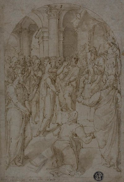 St. Catharina van Alexandrië in discussie met de doktoren door Unknown artist