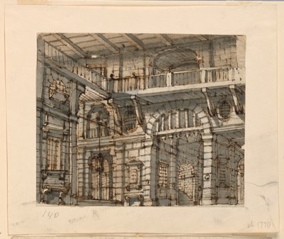 Toneelontwerp, Interieur van de Gevangenis Hof door Unknown artist