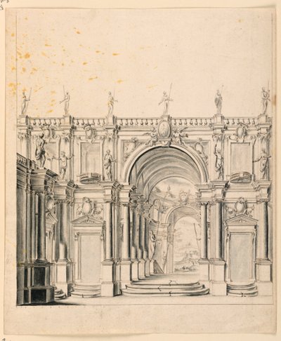 Toneelontwerp: Paleisarchitectuur door Unknown artist