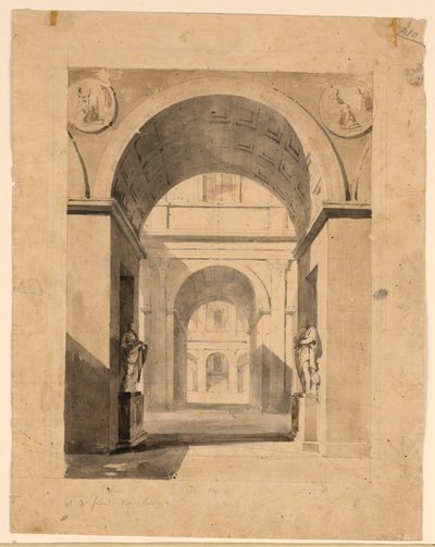 Toneelontwerp, Paleishoven door Unknown artist