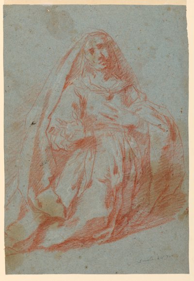 Studie van een rouwende vrouw door Unknown artist