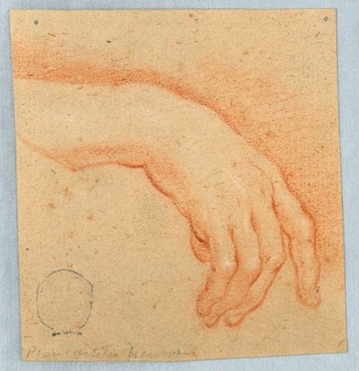 Studie van een rechterhand door Unknown artist