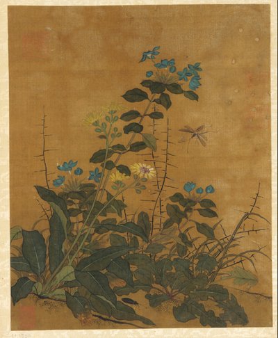 Tien afbeeldingen van bloemen, fruit en vogels door Unknown artist
