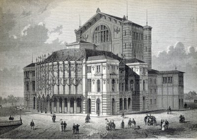 Het Bayreuth Model Theater, gebouwd op initiatief van Richard Wagner en ingehuldigd in 1876 door Unknown artist